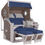 Miniaturbild: Strandkorb TRAUNSEE Bullauge (Pinie white / Geflecht muschel)