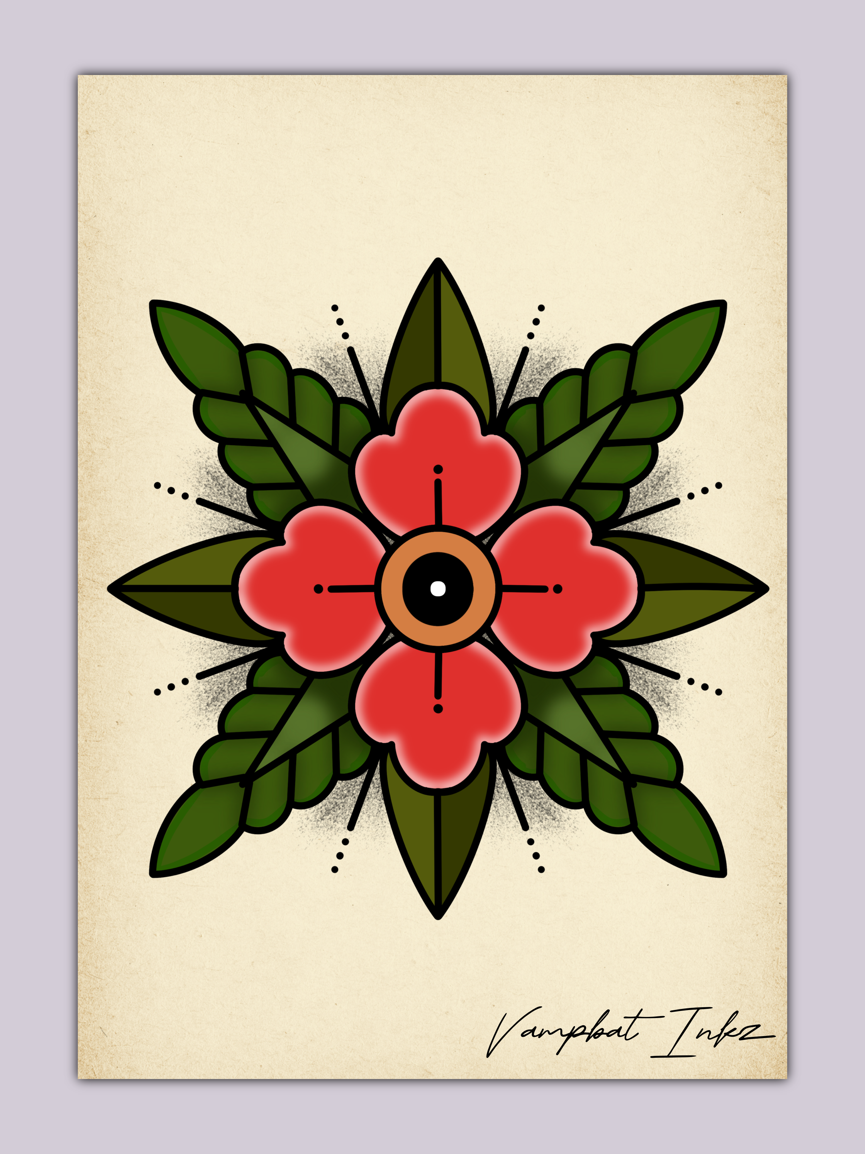 American traditional flower | Art print