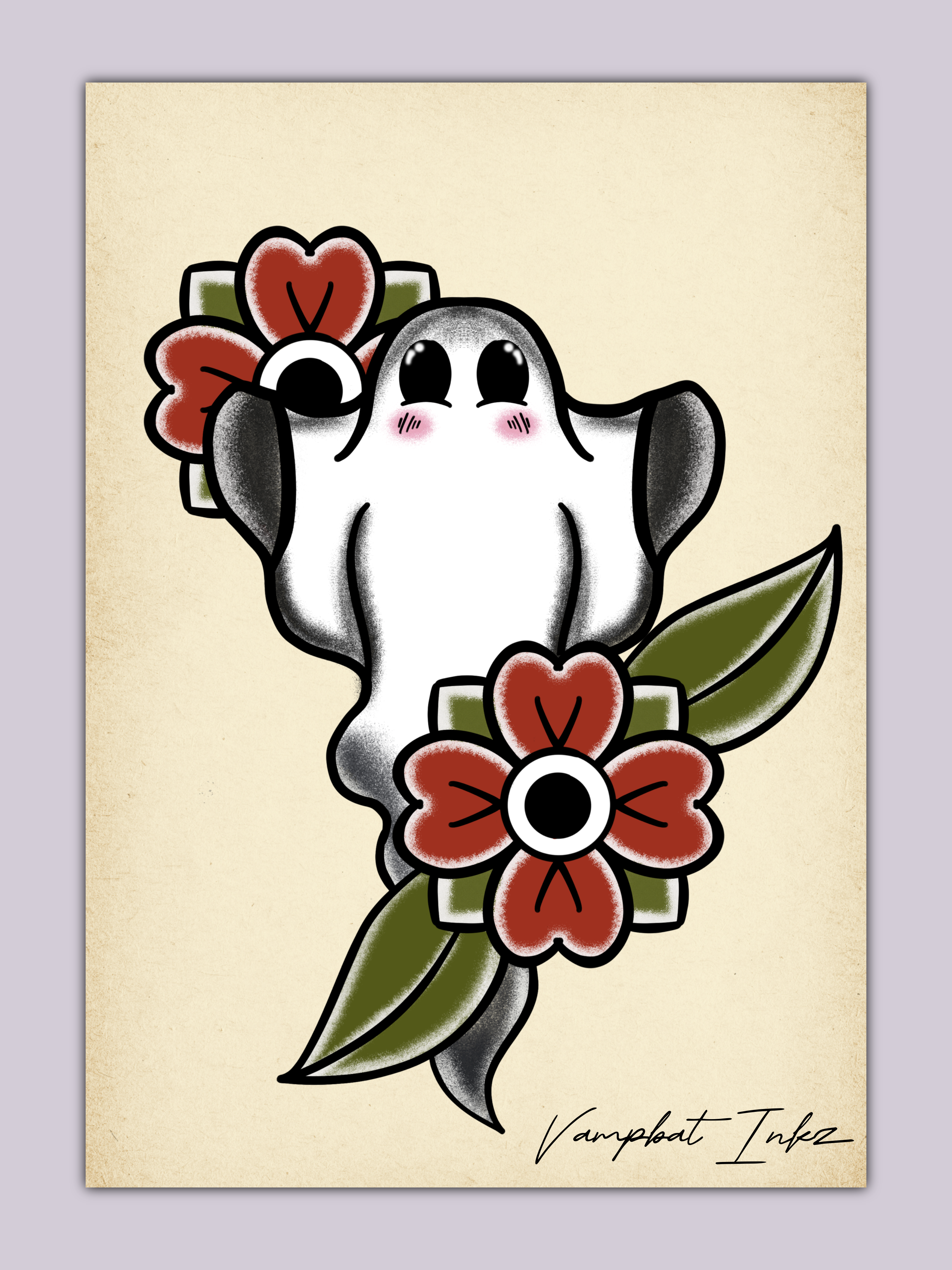 American traditional ghost | Art print
