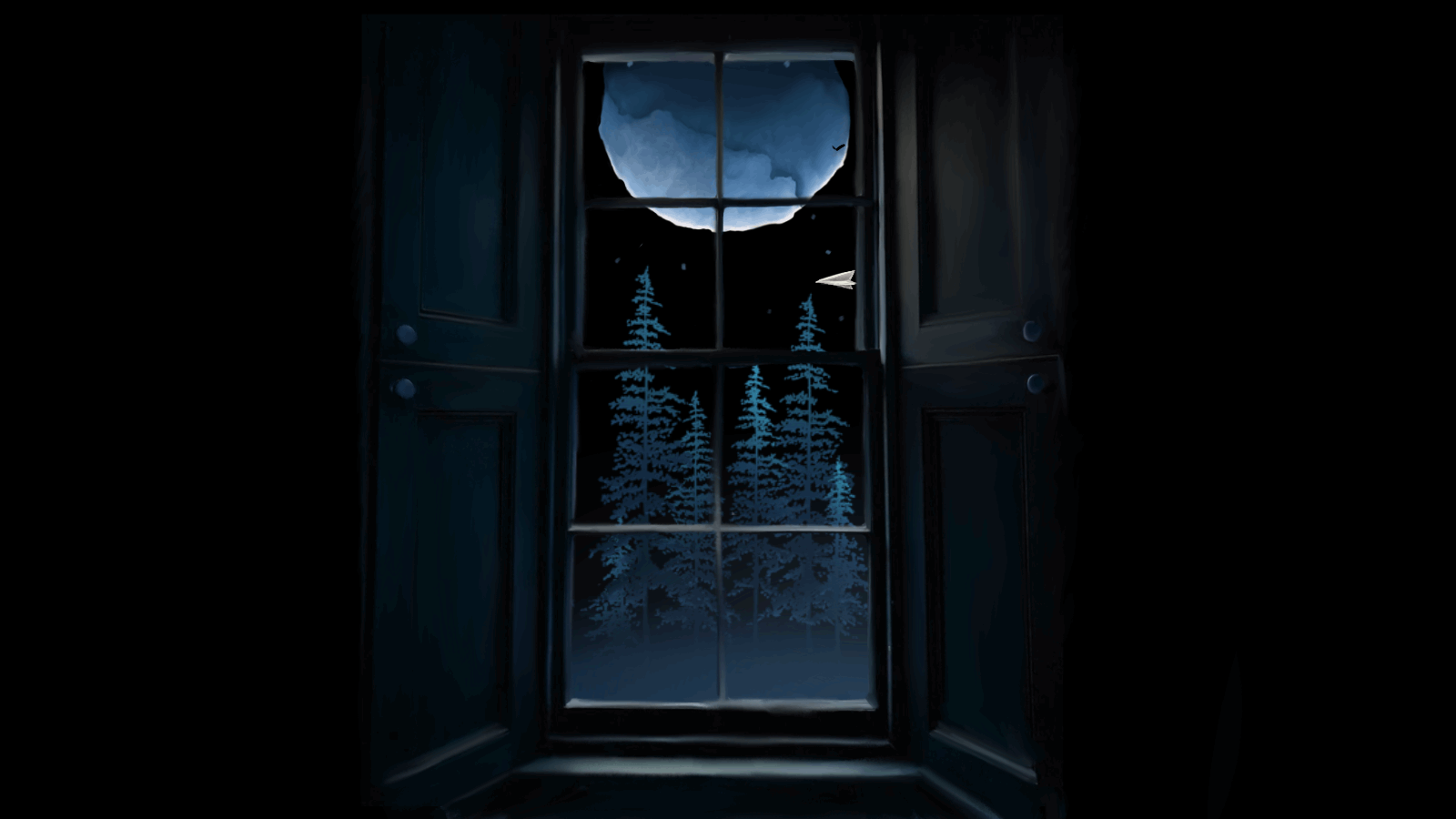 Tritongroveproductions paper plane in window