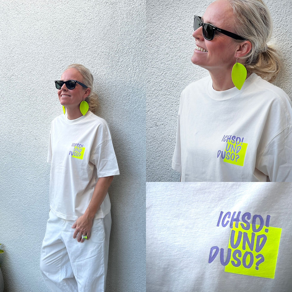 Miniaturbild: T-SHIRT ICHSO!UNDDUSO? beige/neongelb/flieder