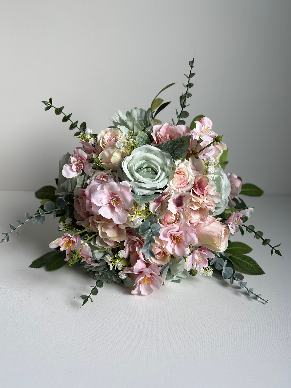 Sage green and blush pink bouquet wedding collection bridal bouquet