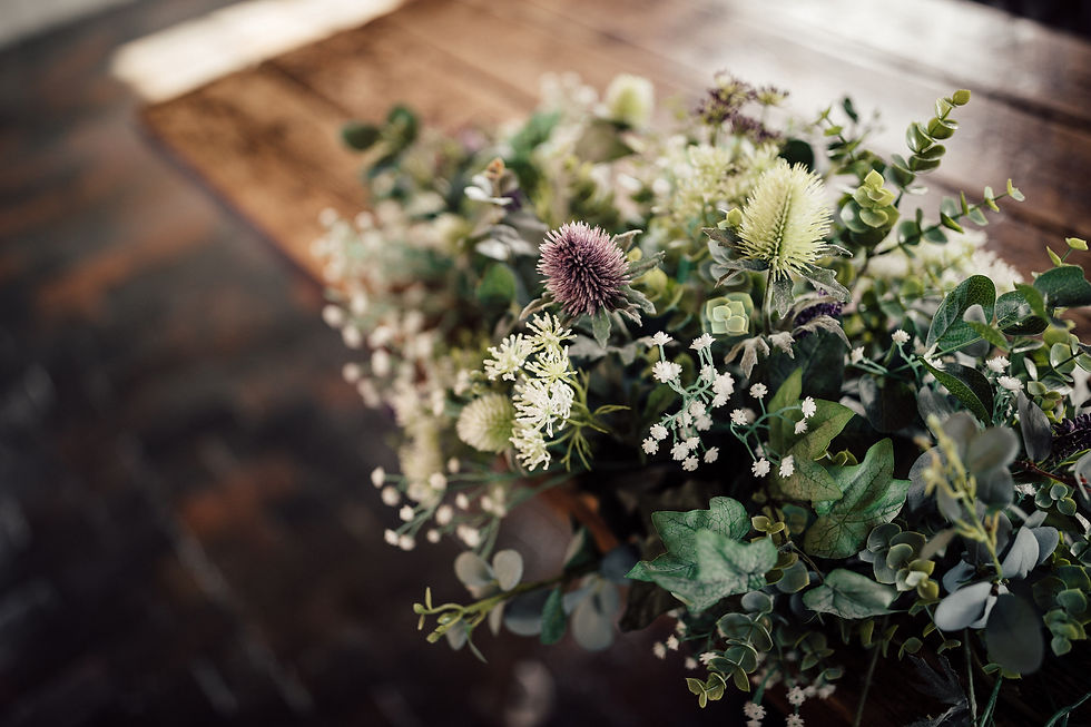 Thumbnail: Garden Flower Wedding Collection registrar table spray