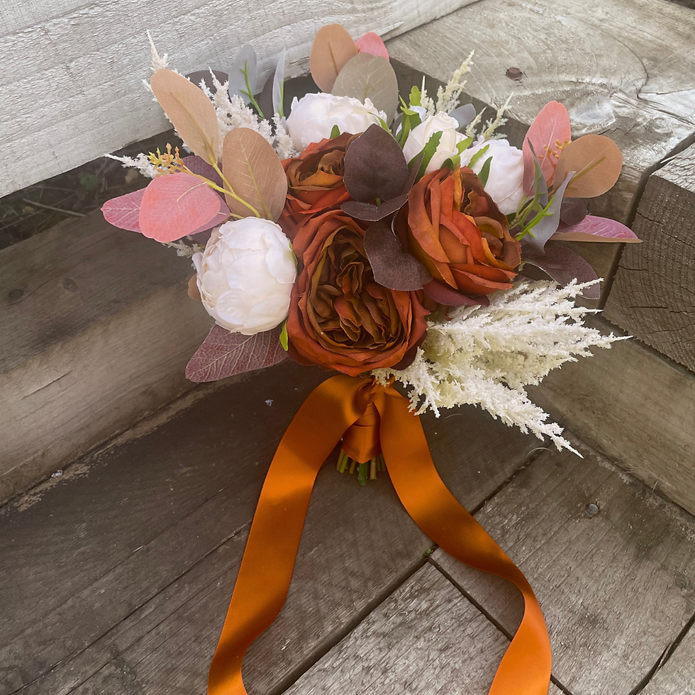 Thumbnail: Rust and Ivory Peony Bridal Bouquets
