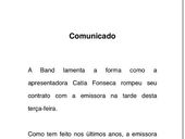 Cátia Fonseca deixa a Band
