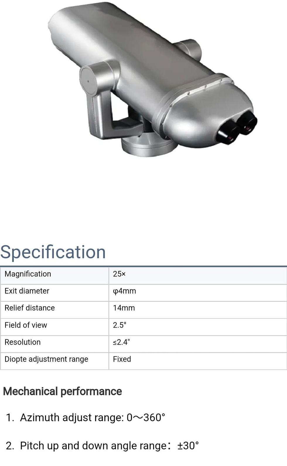 الصورة المصغرة: Supernova All weather proof Resort  outdoor 25 x 100 Binocular with metal Pier