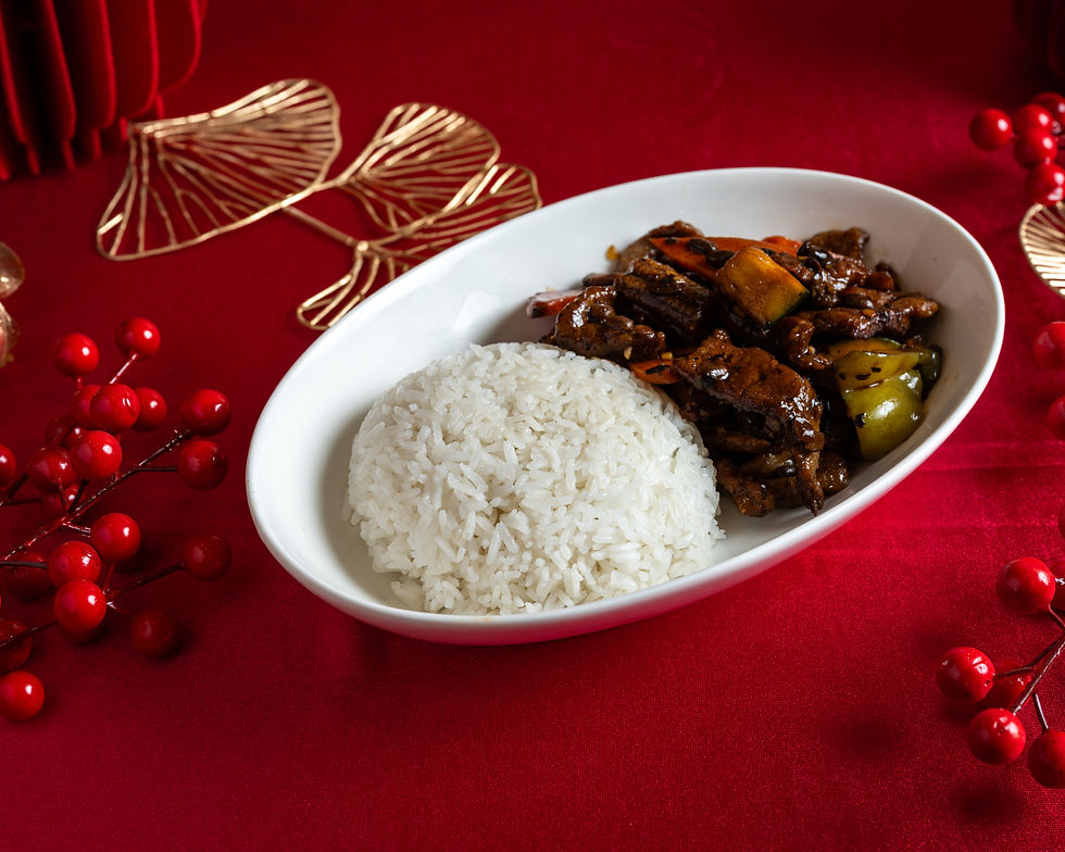 Big Bowl Kitchen_Black bean beef on rice