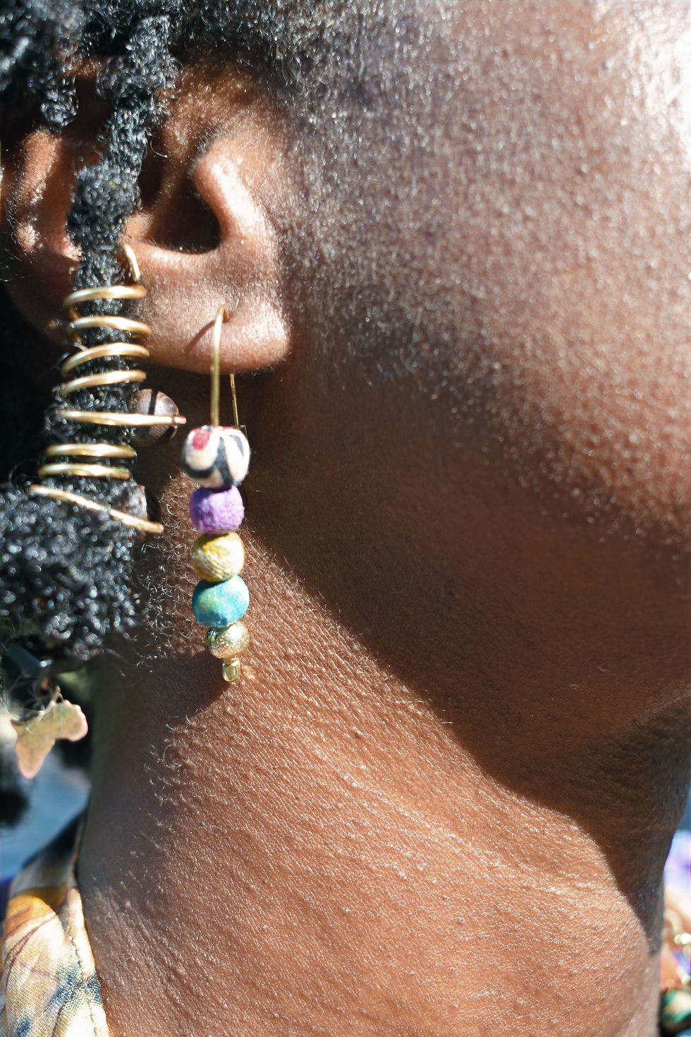 Thumbnail: Kantha Beaded Drop Earrings