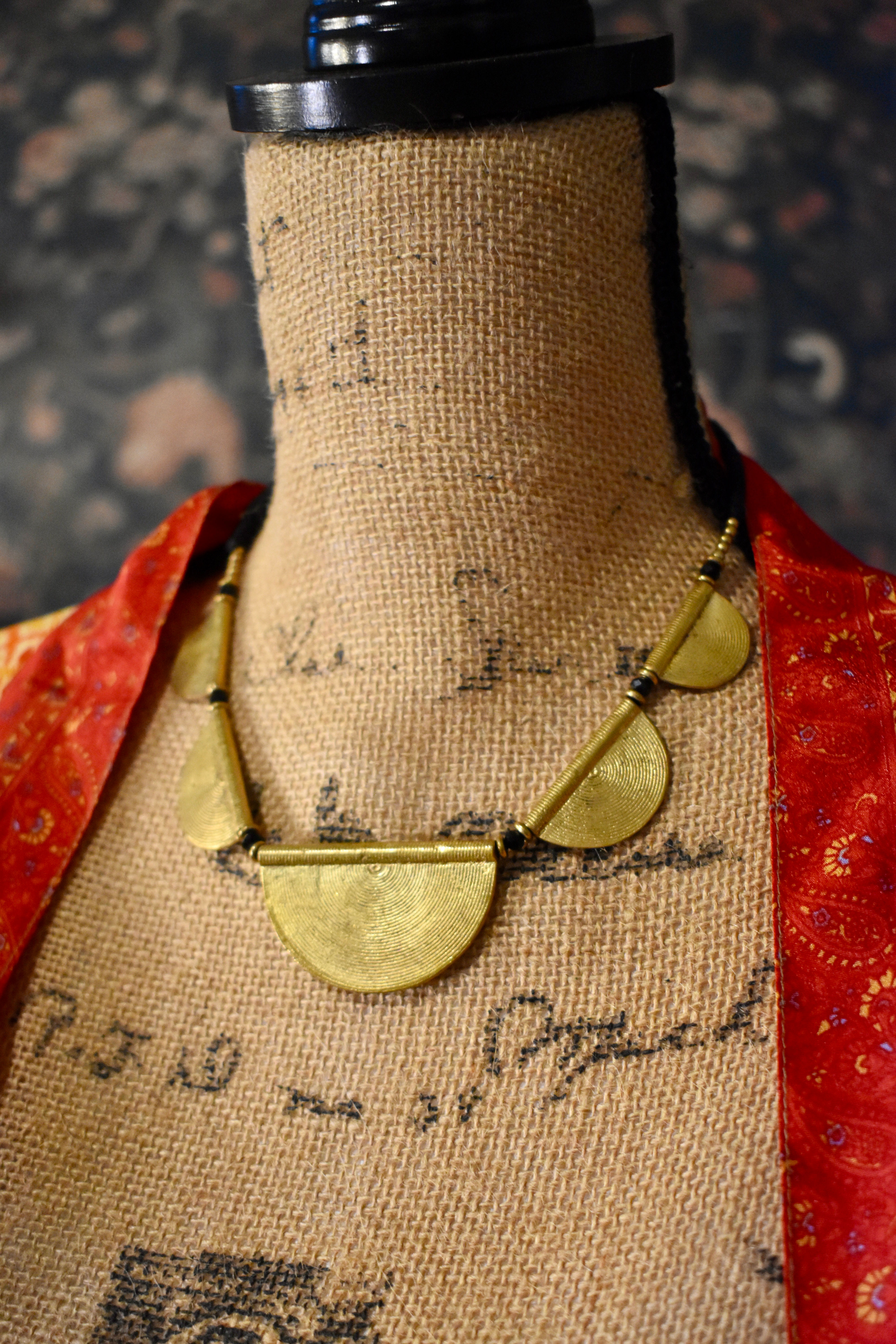 Crescent Brass Necklace