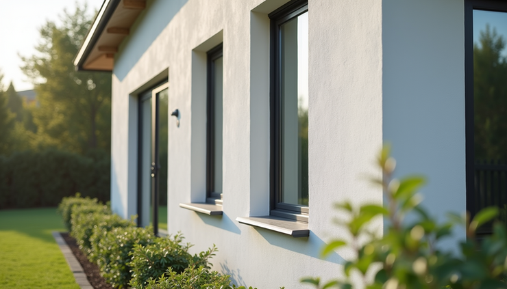Eye-level view of a modern window installation on a residential home
