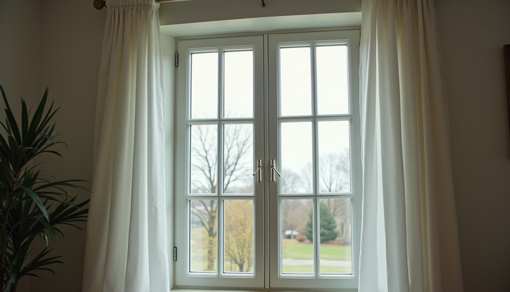 Eye-level view of a newly installed double-pane window in a Chesapeake home
