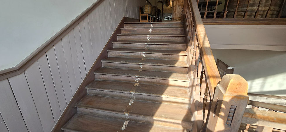 The ornate staircases and banisters, along with the ‘good student’ behavior reminders