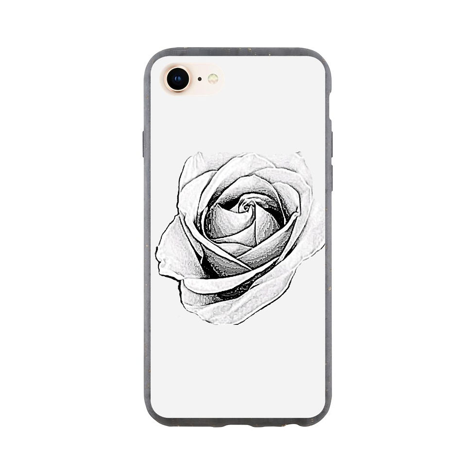 Miniatura: Rosa blanco y negro Carcasa Biodegradable