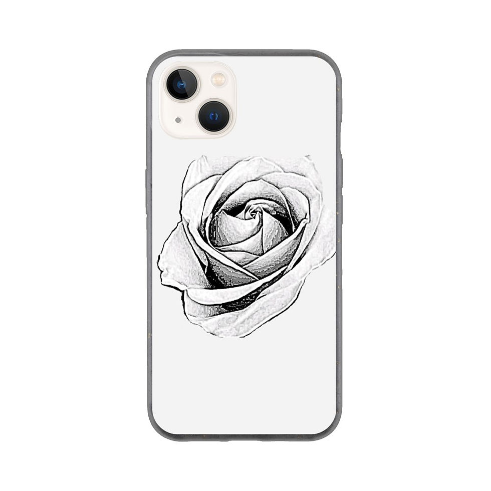 Miniatura: Rosa blanco y negro Carcasa Biodegradable