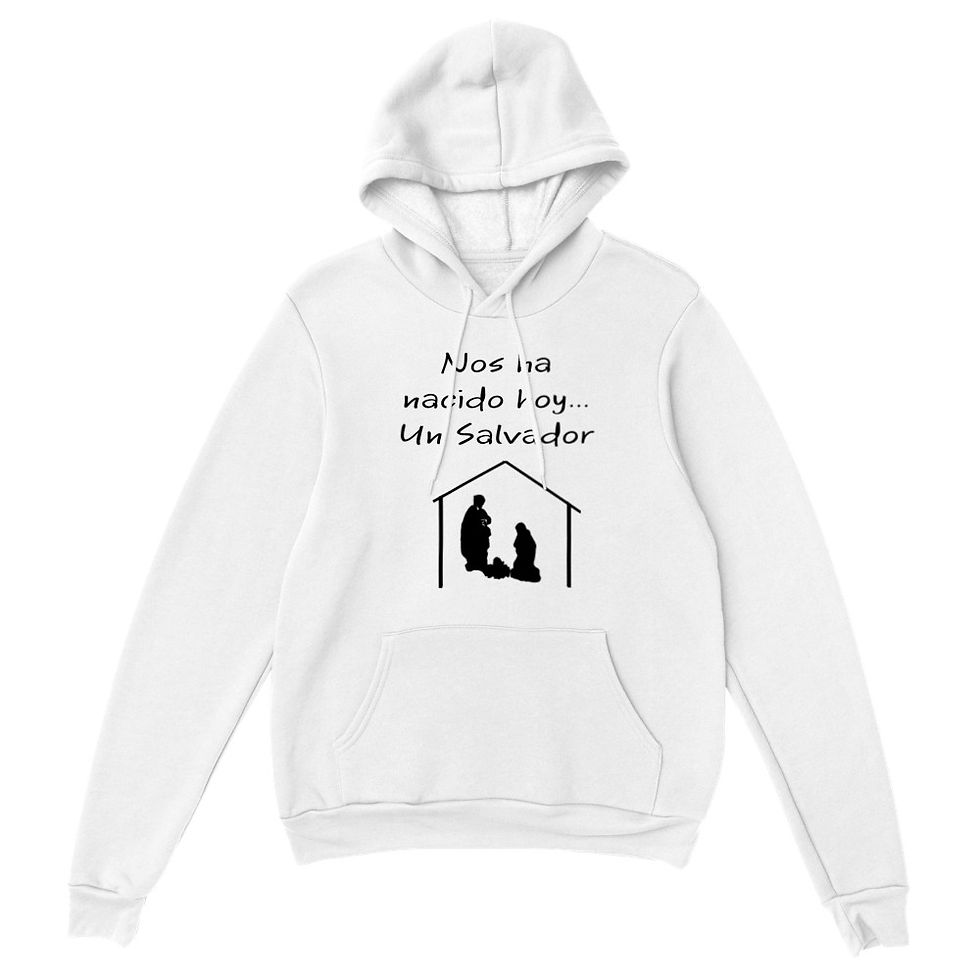 Miniatura: Sudadera con capucha unisex clásica Nos ha nacido hoy... Un Salvador
