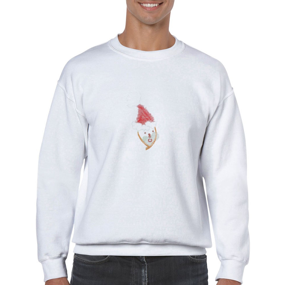 Miniatura: Sudadera Navideña de cuello redondo unisex clásica Santa Claus abstract