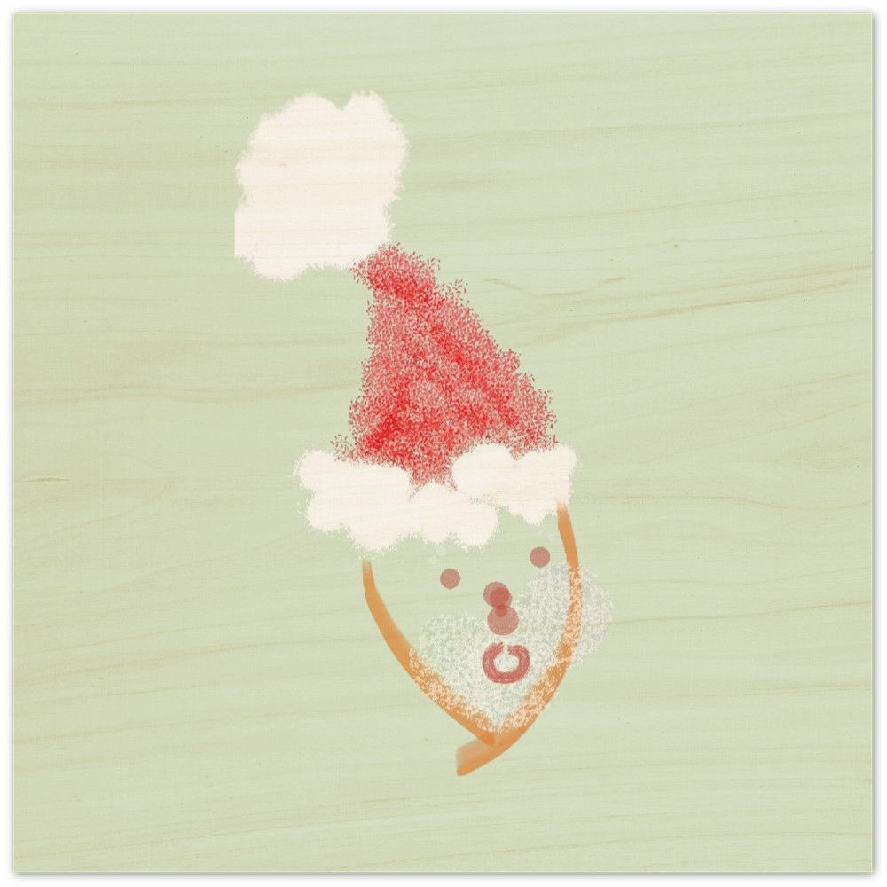 Impresiones en madera Navideñas Santa Claus abstract