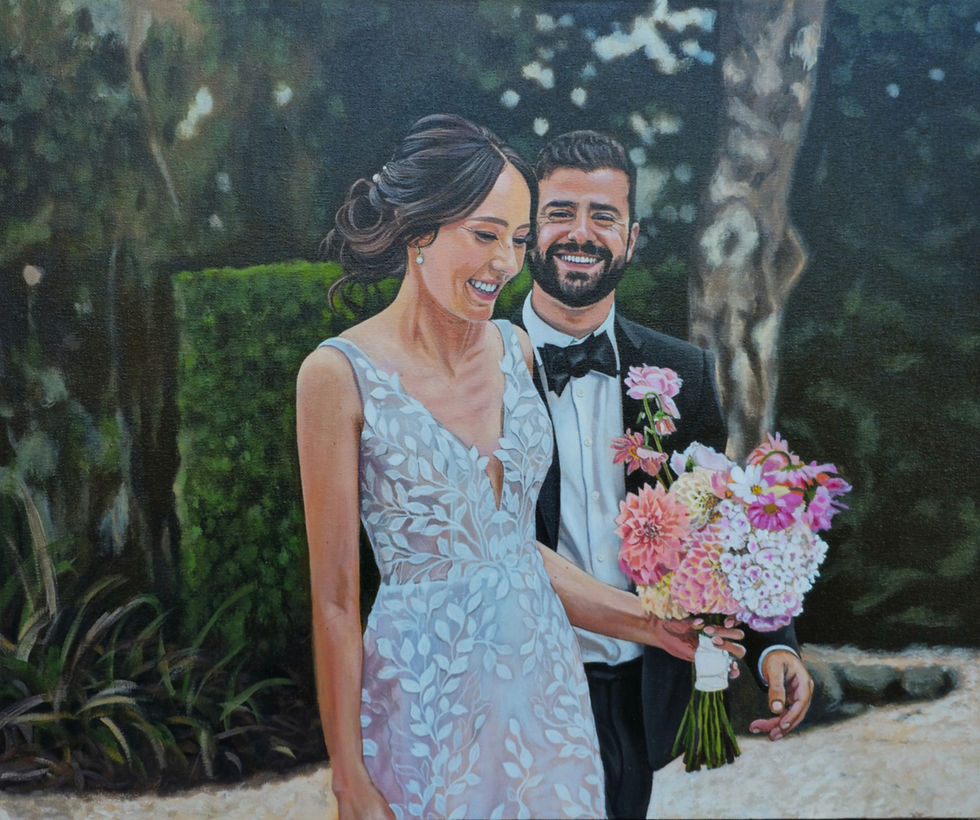 Brooklynne & Daniel - Wedding Painting by Sarah Di Martino @ Melbourne Wedding Painter