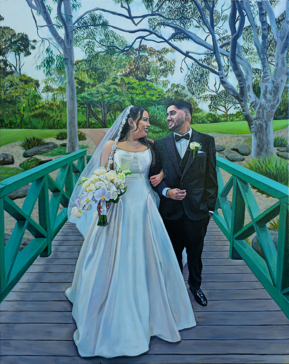 Mekayla & Shane - Wedding Painting by Sarah Di Martino @ Melbourne Wedding Painter