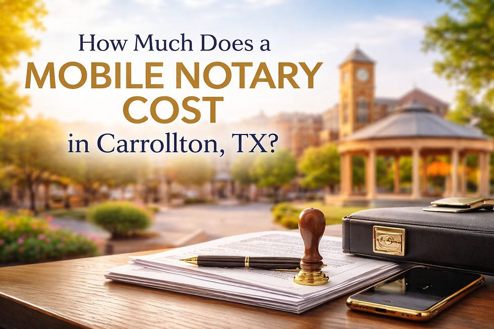 How Much Does a Mobile Notary Cost in Carrollton TX?