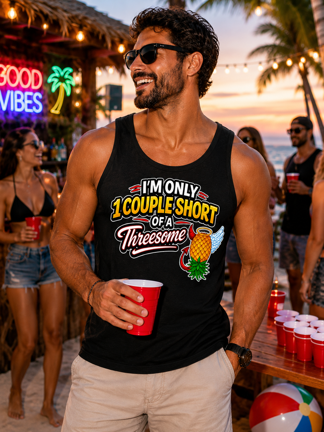 Swinger Lifestyle Company Tank Shirt "I'm Only 1 Couple Short of a Threesome" FL