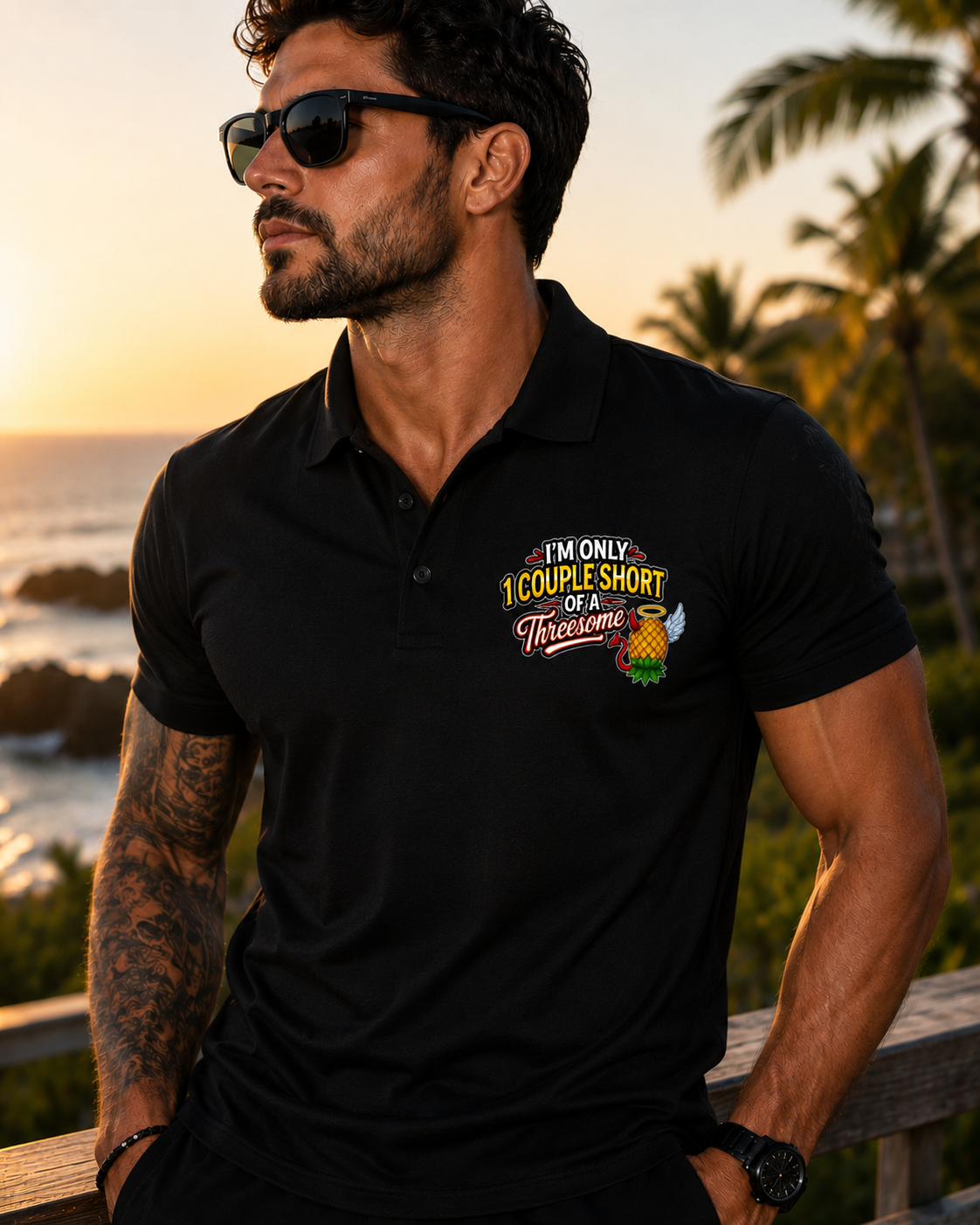 Swinger Lifestyle Company Dress Shirt "I'm Only 1 Couple Short of a Threesome"