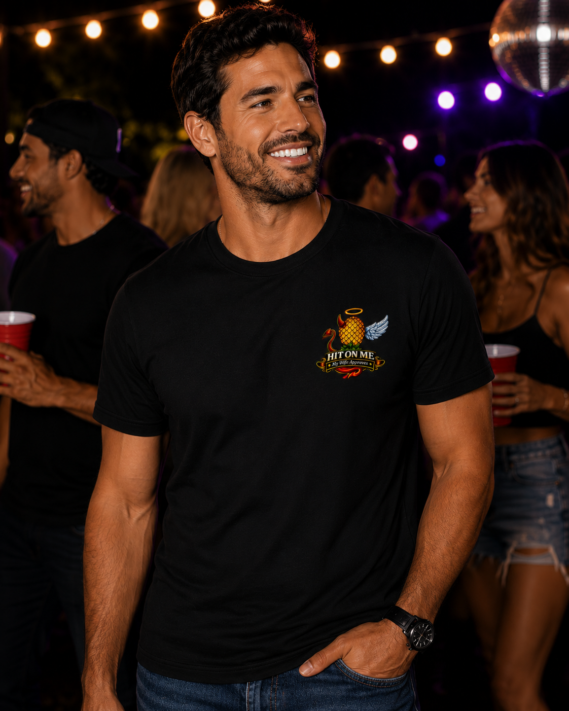 Swinger Lifestyle Company T-Shirt "Hit On Me, My WIFE Approves"