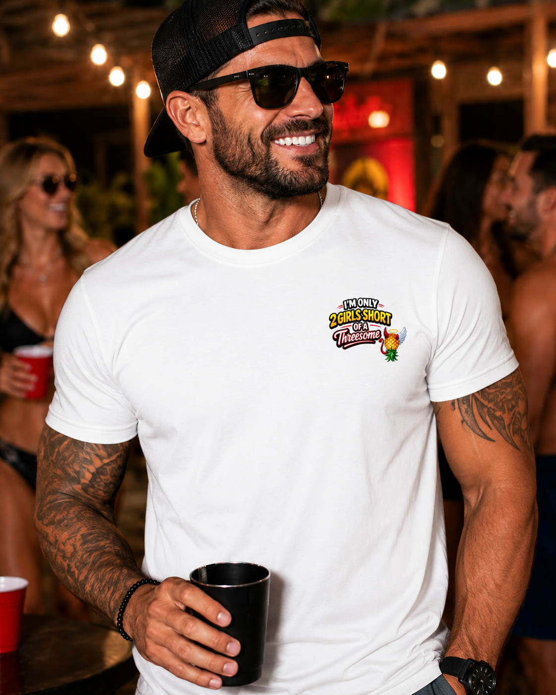 Swinger Lifestyle Company T-Shirt "I'm Only 2 Girls Short of a Threesome"