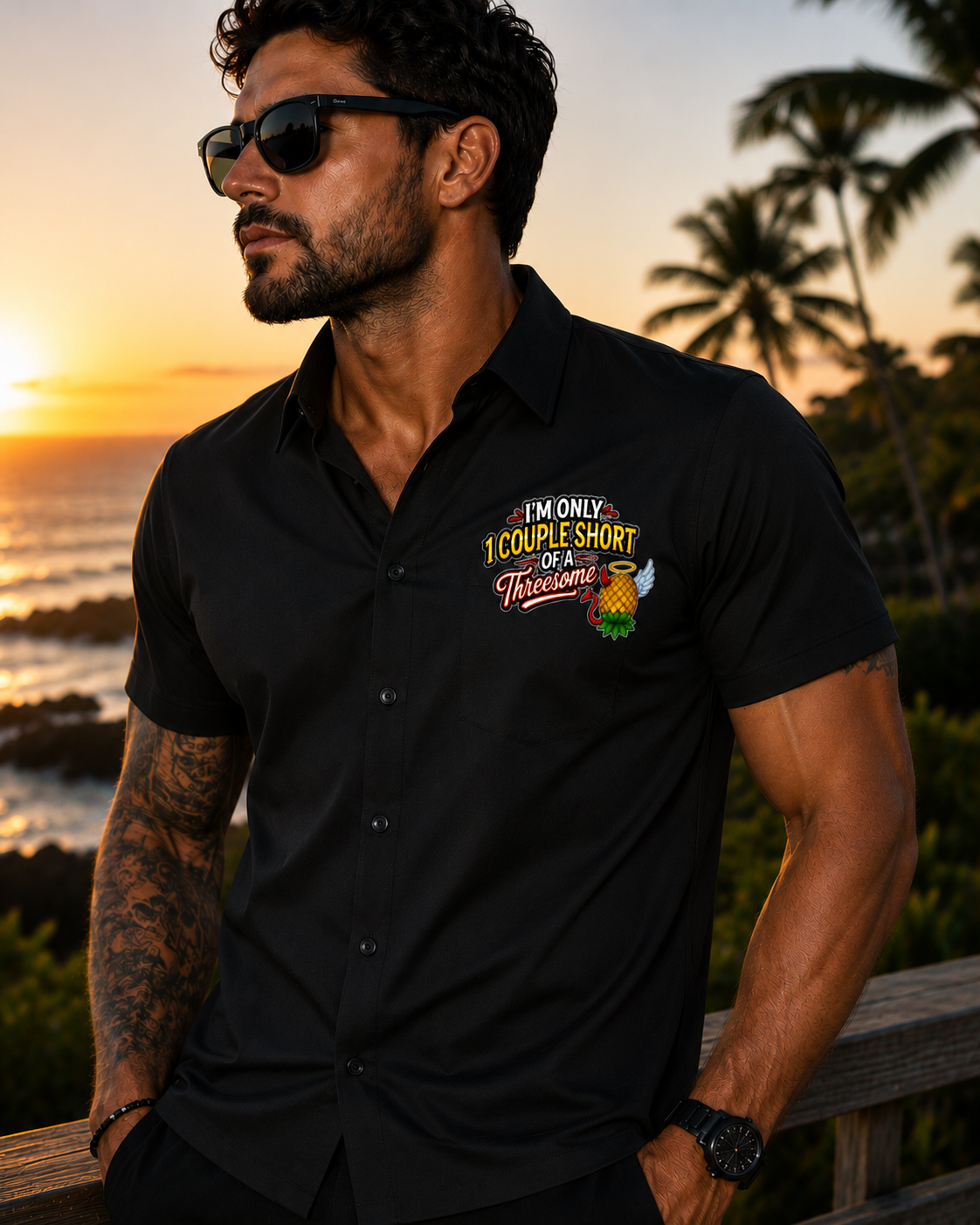 Swinger Lifestyle Company Polo Shirt "I'm Only 1 Couple Short of a Threesome"