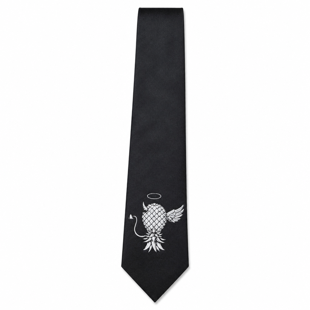 Swinger Lifestyle Company - Neck Tie (Silver Angel Devil Upside down Pineapple)