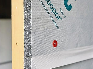 BRINC ThermalTight panels cross section showing Neopor by BASF and WRB laminate