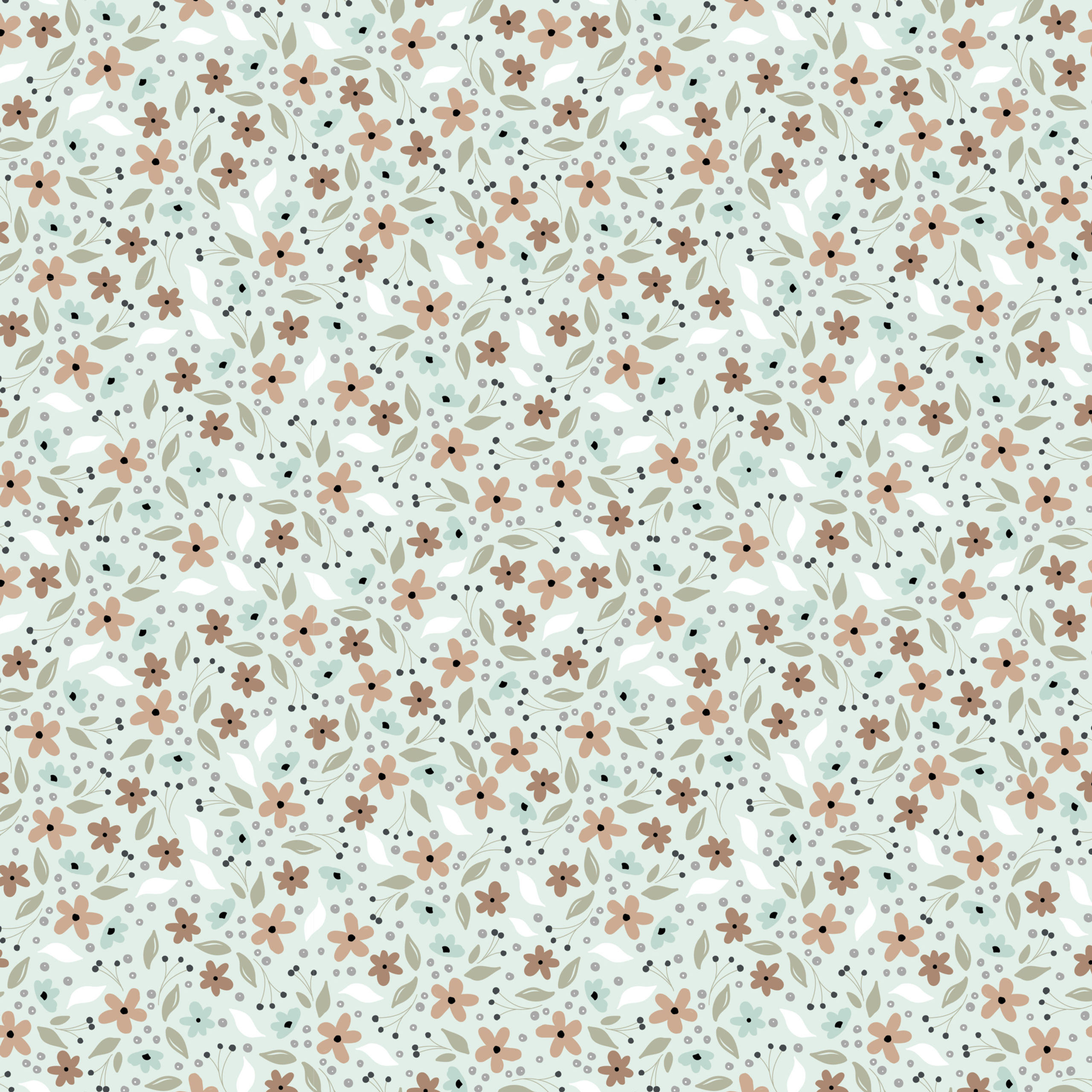 Poppie Cotton House & Home Fabric Cicely Green HH22159