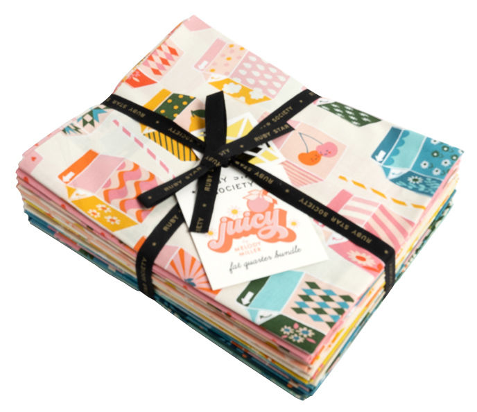 fabric bundle tied with a black ribbon