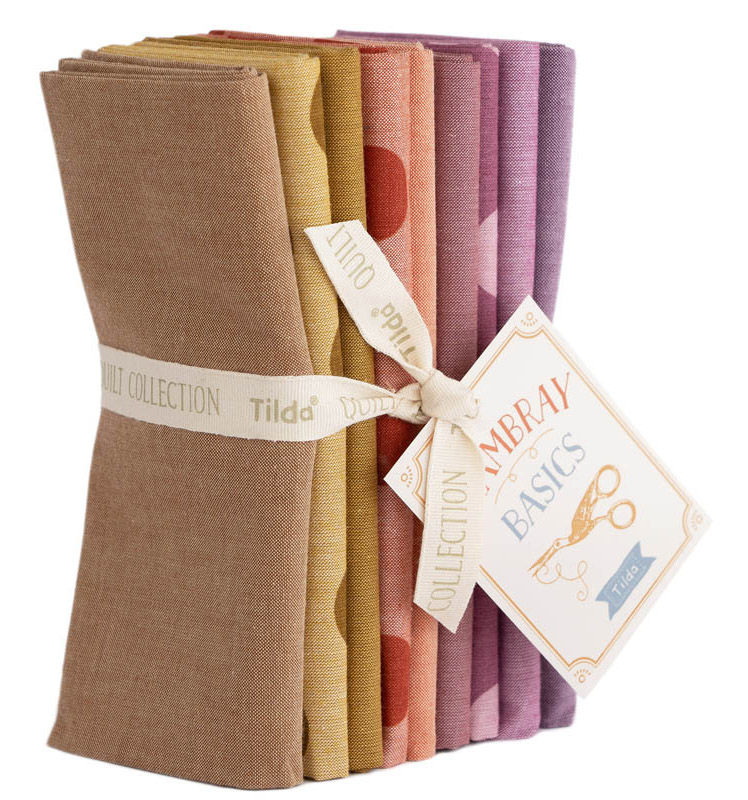 fabric stack tied with a ribbon