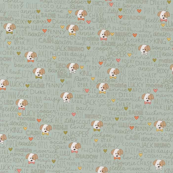 light blue fabric with animal illustration