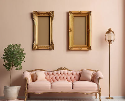 Vintage frames in aesthetic environment.