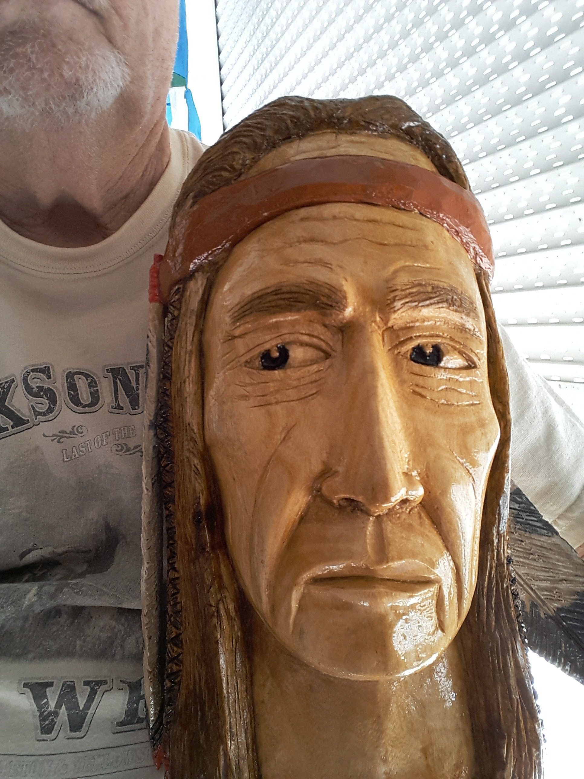 Native American carving. chief Buffalo Hump of the Comanche Indians.