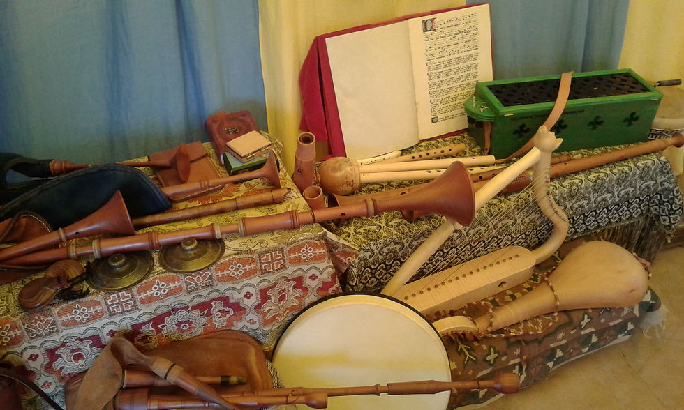 instruments in the tent