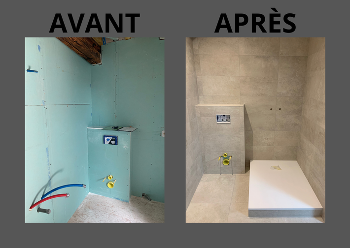rénovation salle d'eau avant/après