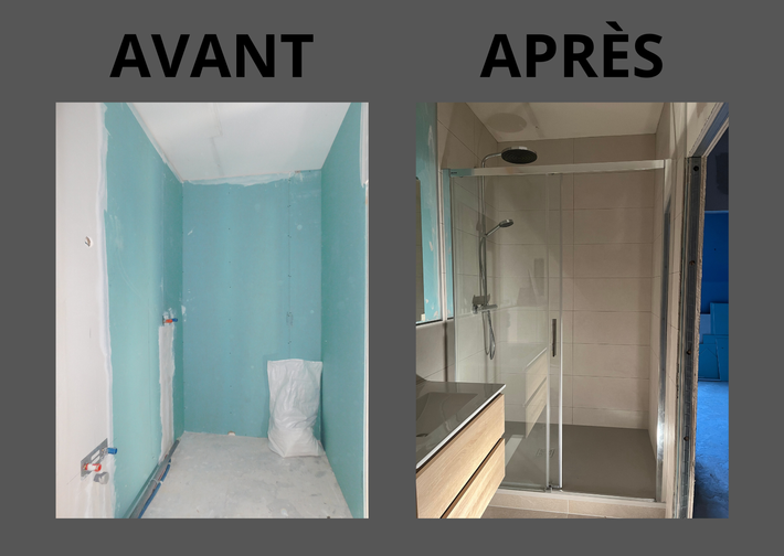 rénovation salle d'eau avant/après