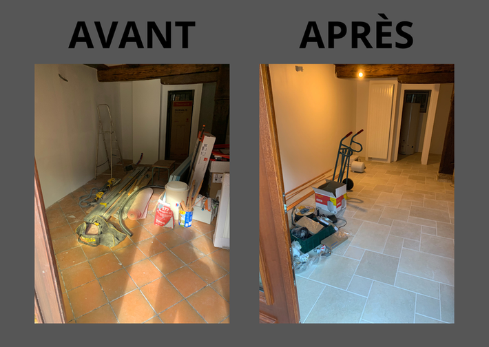 rénovation entrée avant/après