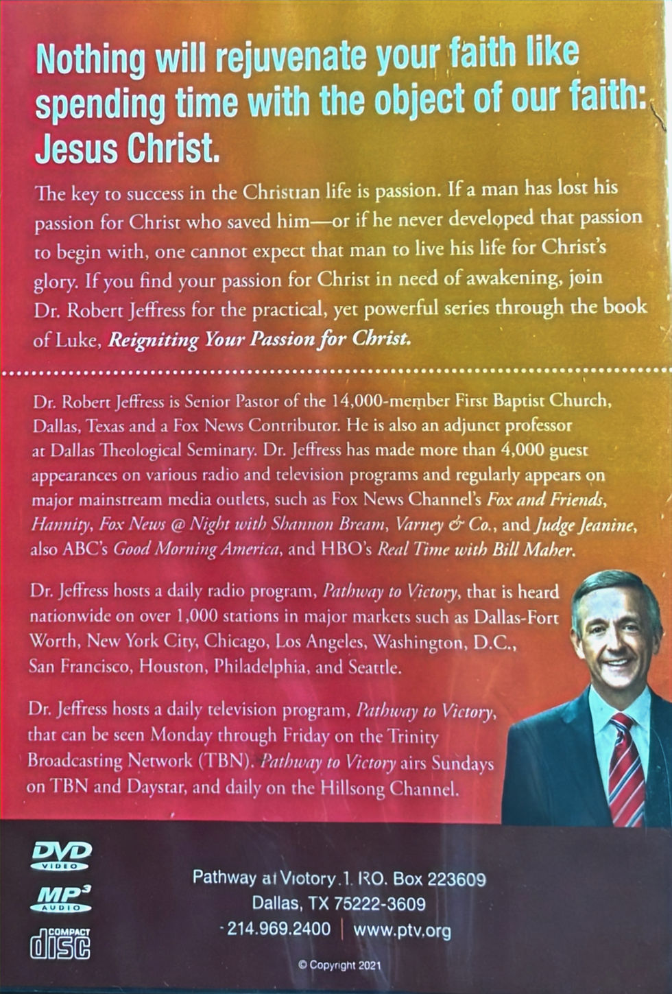 Reigniting Your Passion for Christ, Back view
