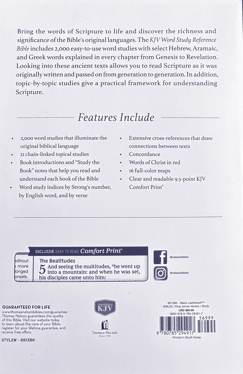 Thumbnail: KJV, Word Study Reference Bible, Leathersoft Black Red Letter, Comfort Print