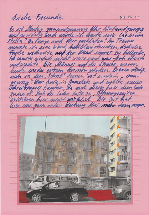 liebe freunde, dear friends, letters, egypt, mixed media, mia diener