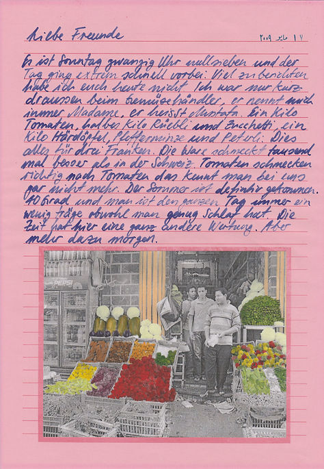 liebe freunde, dear friends, letters, egypt, mixed media, mia diener