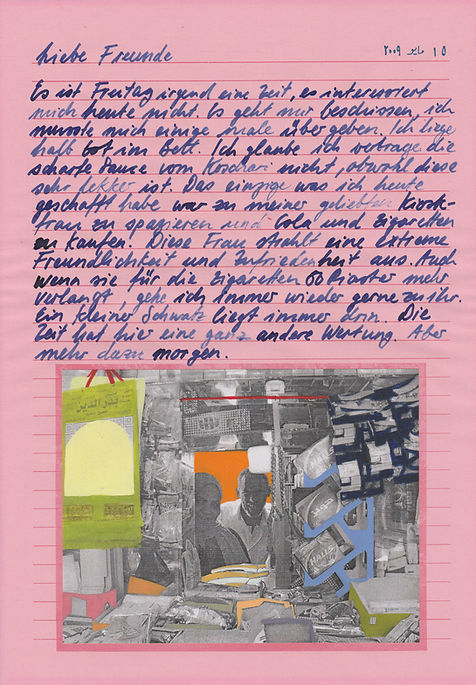 liebe freunde, dear friends, letters, egypt, mixed media, mia diener