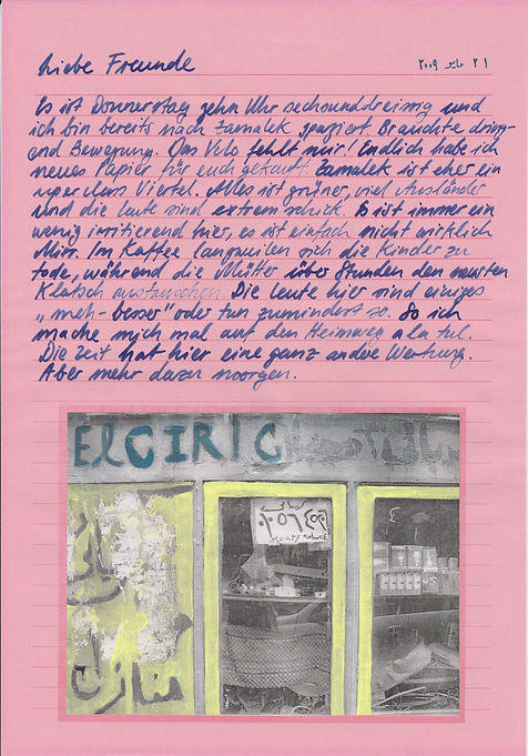 liebe freunde, dear friends, letters, egypt, mixed media, mia diener