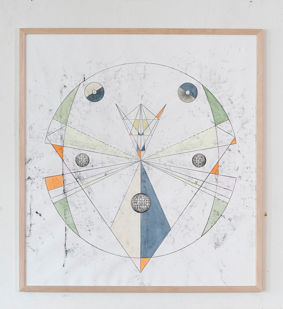 Time Decoder, monotypie, monotype, acryl, mixed media, world, numbers, lines, pencil, collage, contemporary art, mia diener, system