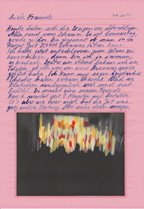 liebe freunde, dear friends, letters, egypt, mixed media, mia diener
