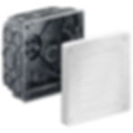 Universal installation housing with mineral fibreboard, 107 x 107 x 72 mm